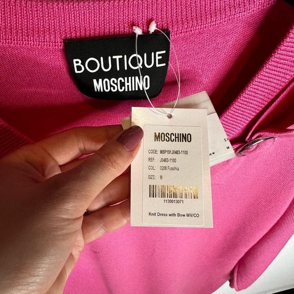 Moschino boutique M pink oversized cardigan pullover sweater wool cotton - Picture 2 of 4